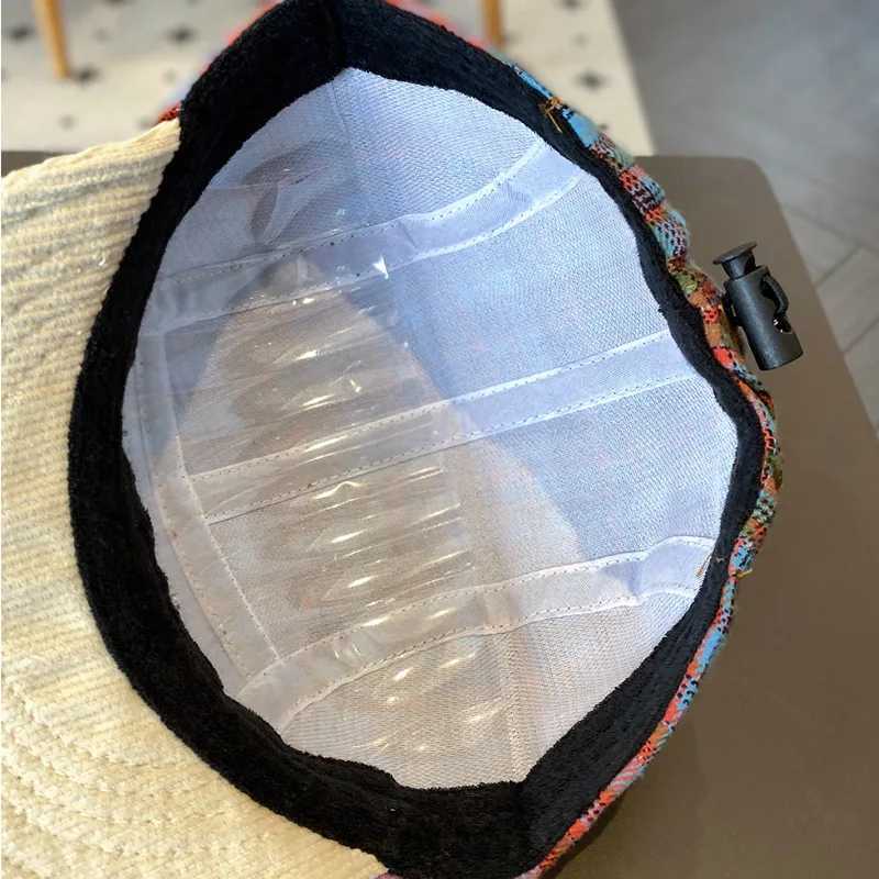 Korean Plaid Splicing Soft Top Flat Edge Hip Hop Hat Autumn and Winter Outdoor Men and Women Versatile Adjustable Baseball Caps J251021