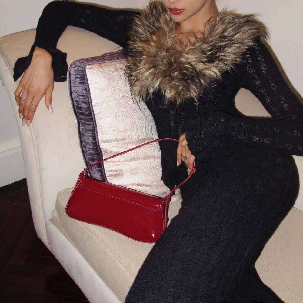 Bury Vintage Underarm New Niche Design Simple Flip Handbag Free Custom PU Glossy Fashionable Shoulder Bag Suotong1021