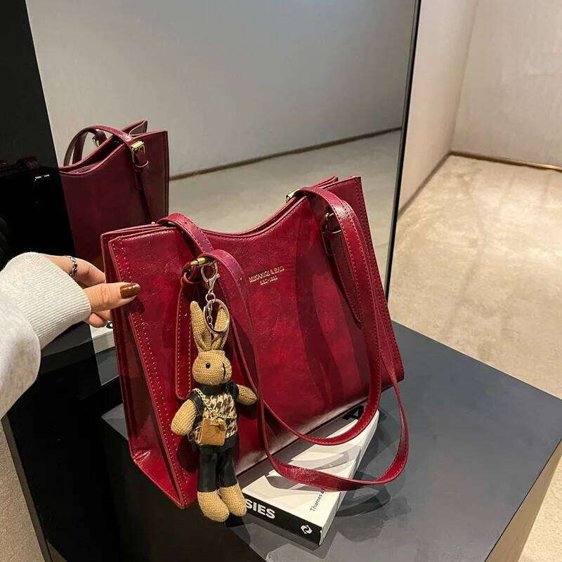 Large Capacity Women's Retro Versatile Simple Shoulder Tote Bag Soft 251021