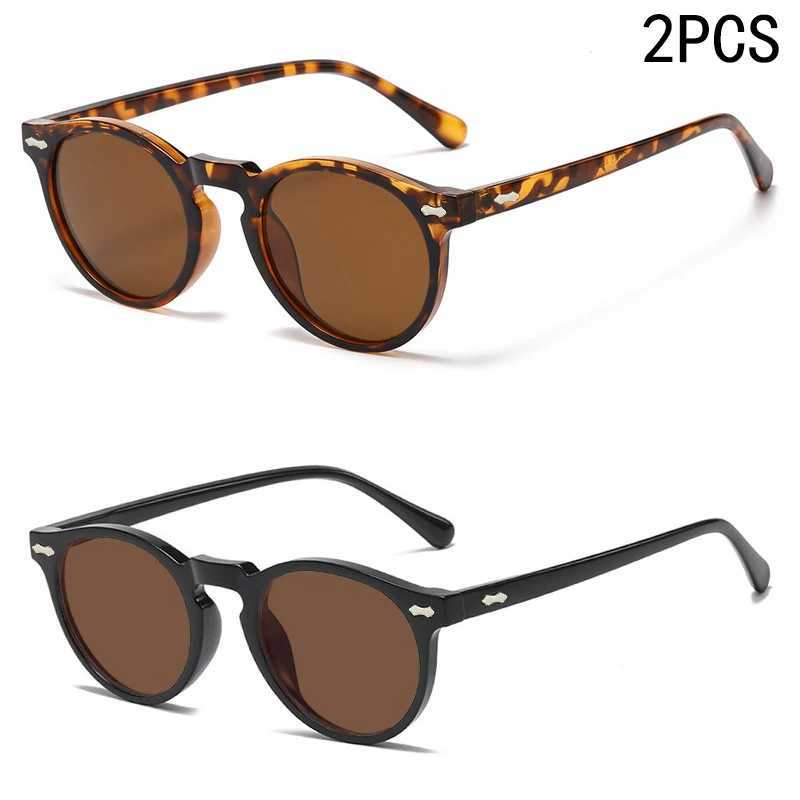 2PCS New Style Of Retro Glasses Round Fashion Mita Sunglasses Personalized Sunglasses JH3053 J251114