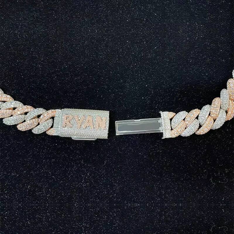 14K Rose Gold VVS Moissanite Diamond Chain High Quality Customized Cuban Chain GRA Certified Hip Hop Wedding Jewelry for Men