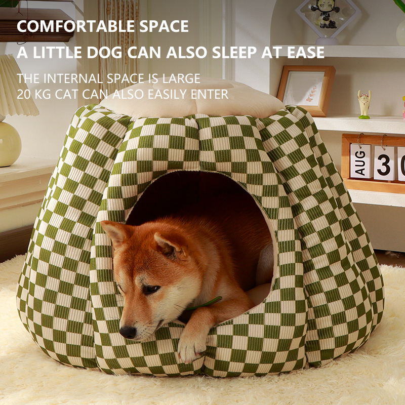 LEZIZI Winter Warm Cat Bed: Enclosed Design, Multi-size Customizable. it is three-dimensionally comfortable, also suitable as a dog bed and pet sleepi