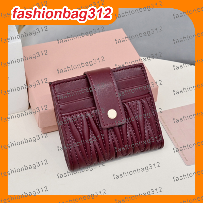 Women's Fashion Pleated Card Holder Wallet Multiple Colors Genuine Leather Women's Pleated Cardholder Wallet Chic Design Multiple Colors for