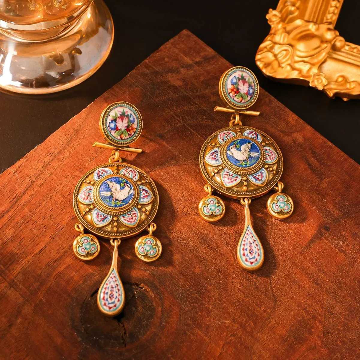 KEQIU Retro CourtStyle Rattle Earrings Medieval Ethnic Vintage Travel Peace Dove Design Fashion Jewelry Accessory J251021