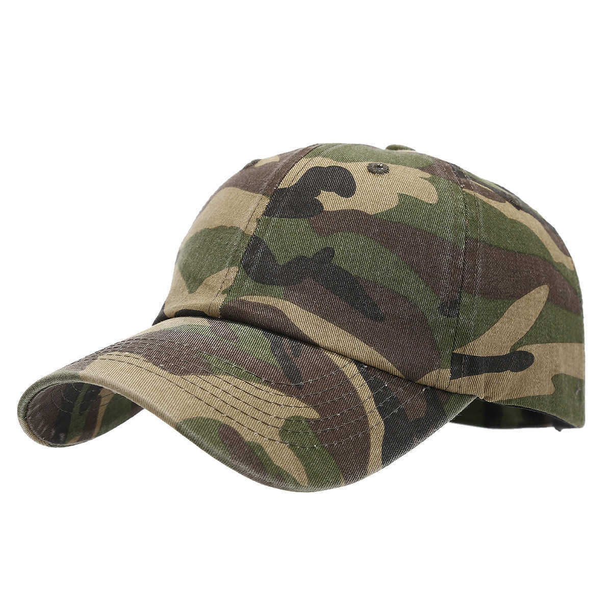 Style Camouflage Soft Top Vintage Baseball Cap Outdoor Jungle Sports Sun Hat Unisex Duckbill Cap H251020