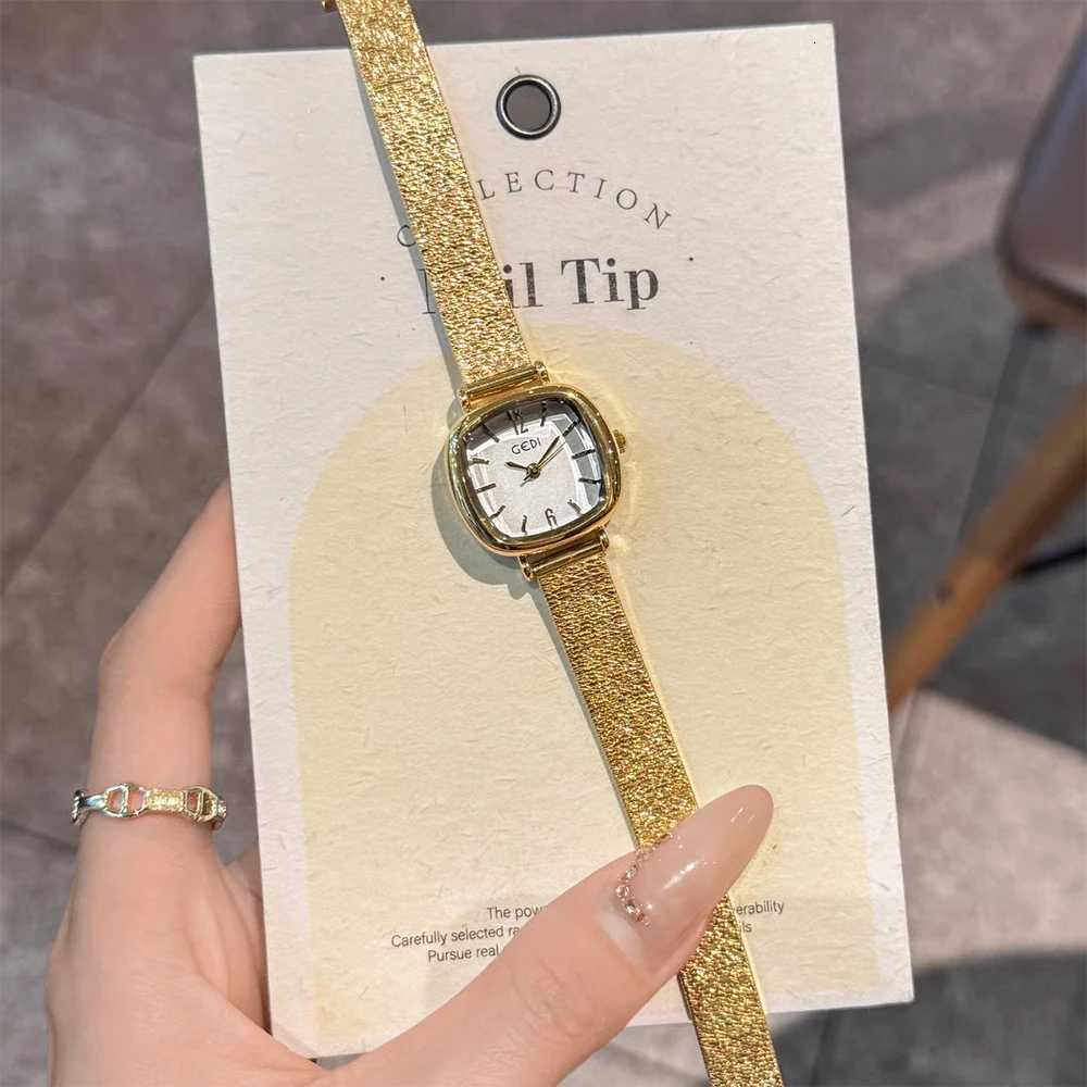 GEDI Golden Light Luxury Quartz Stainl Steel Casual Fashion Dr Temperament Waterproof Womens WristesXJ251021