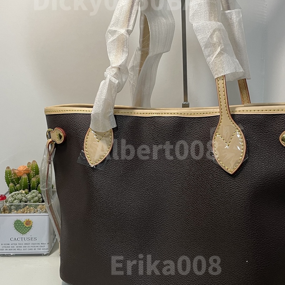 luxury crossbody tote bag designer bag genuine leather women's shoulder handbag shopping classic brown flower grid large capacity purse fashion casual tote wallet