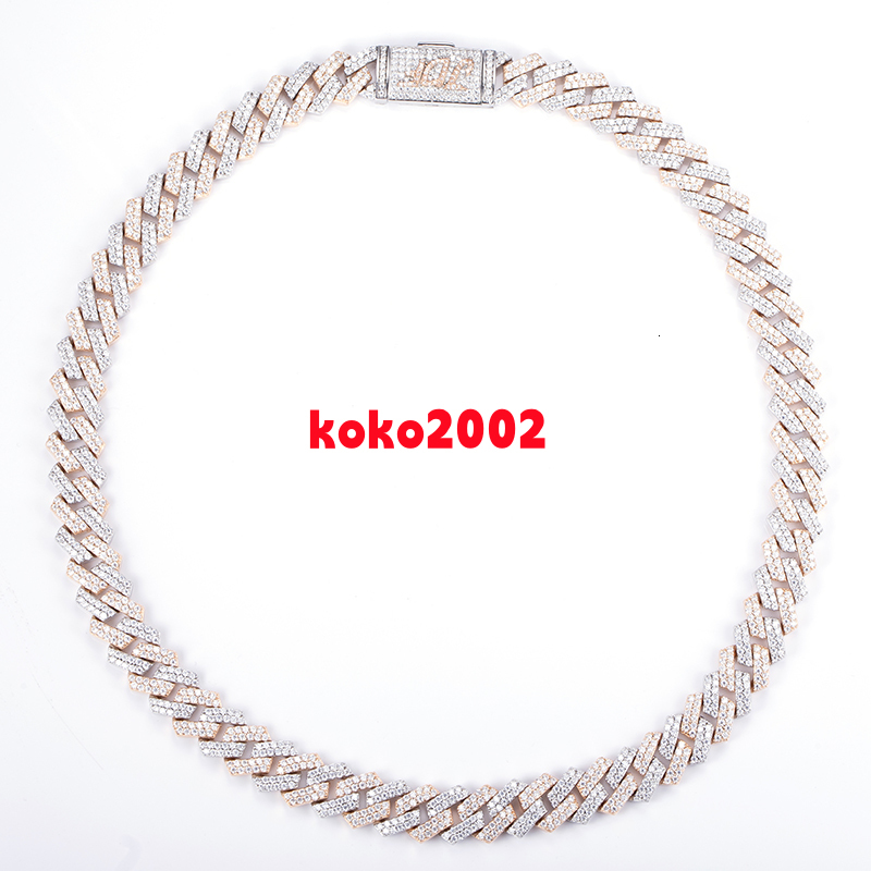 MSN518 Iced Out Hiphop Jewelry Mens Moissanite Cuban Link Chain