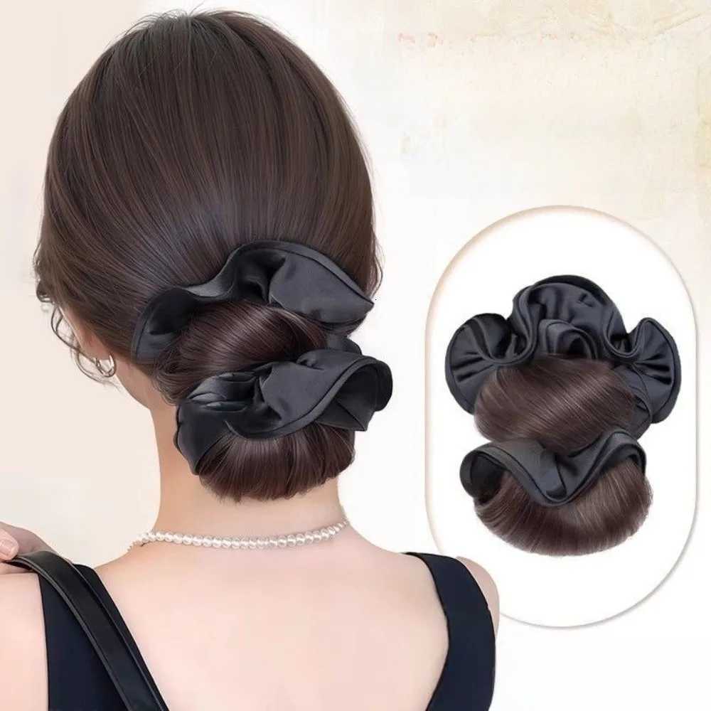 New Synthetic Hair Bun Claw Clip with Hair Tie Fluffy Bun Head Wig Brown Hairpiece Hair AccessoriesW254021
