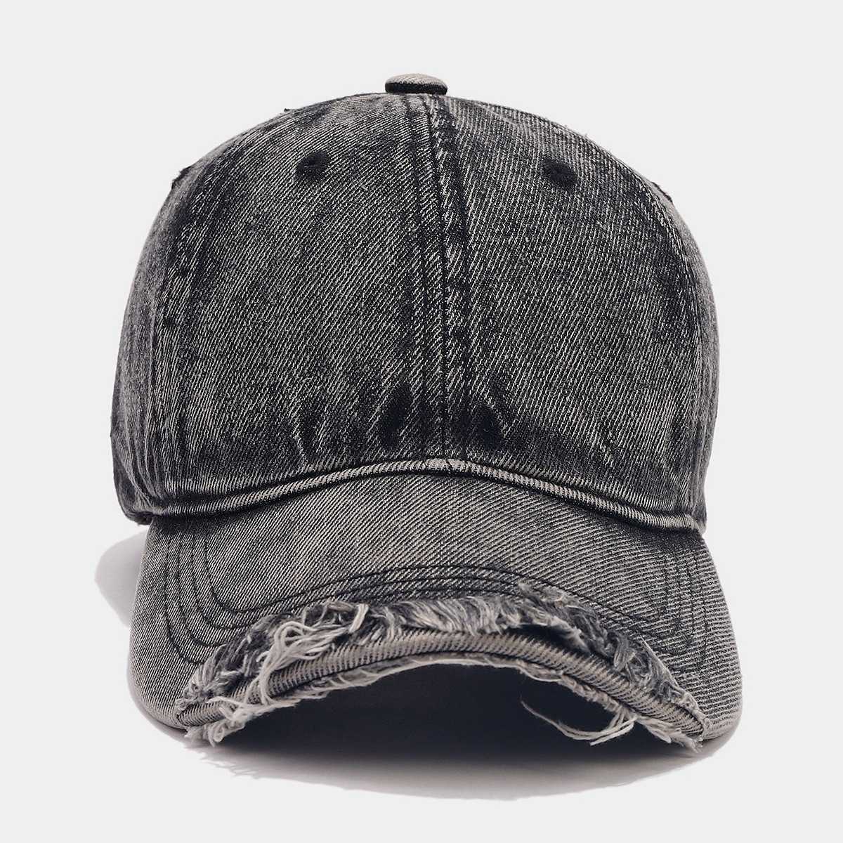 Style Trendy Brand Fashion Distressed Soft Top Baseball Cap Slimming Female Artistic Washed Baseball Cap Men H251020