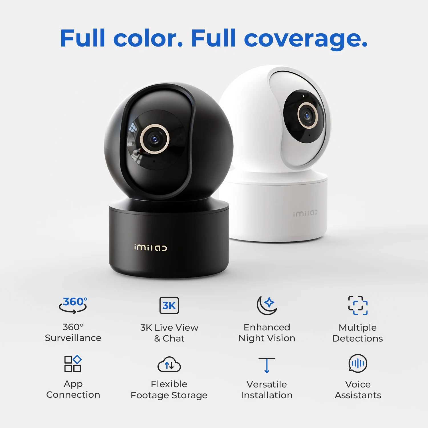 IMILAB C22 WiFi Baby Monitor Indoor Camera AI Detection Night Vision 2Way Audio 360 PTZ for Child Safety J251121