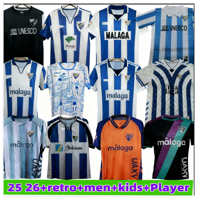 2024 MALAGA CF soccer jersey 120 ANIVERSARIO Kids Kit remake RETRO 24 25 Home Away Football Shirts Men kids BUSTINZA M. JUANDE RAMON FEBAS ALEX GALLAR SOL MUNOZ