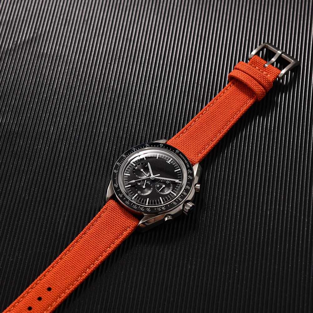 Premium Waterproof Sailcloth Band 18mm 20mm 22mm Quick Release Str Nylon Leather Sports Wrist Bracelet for MenXJ251021