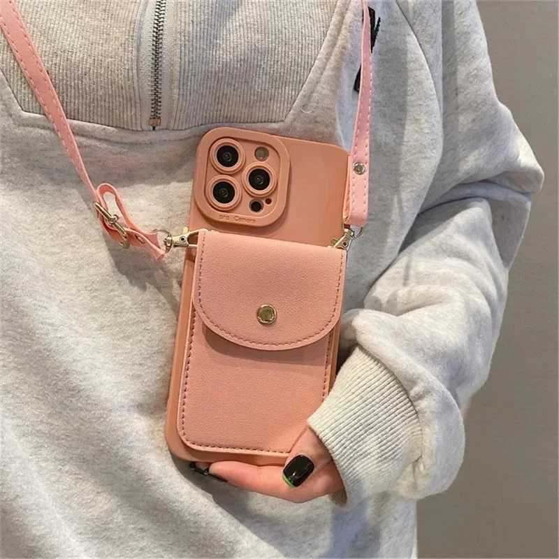Fashion Wallet Crossbody Case for iPhone 17 15 14 13 16 Pro Max 12 11 X Xr Xs Plus Lanyard Card Bag Strap Shockproof Soft Cover J251114