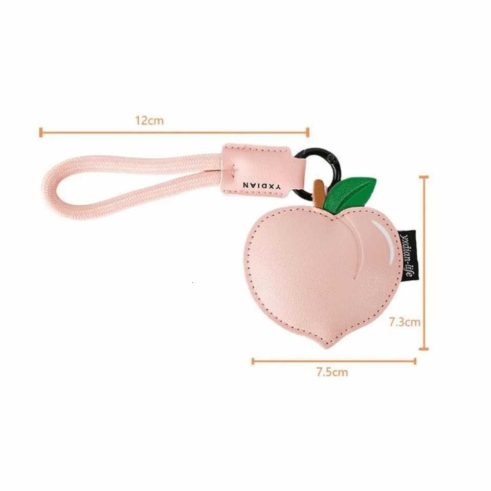 Cute PU Leather Fruit Keychain Pink Peach Yellow Lemon Cherry Bag Pendant Versatile Cartoon Bag Accessories Backpack Decoration W251021
