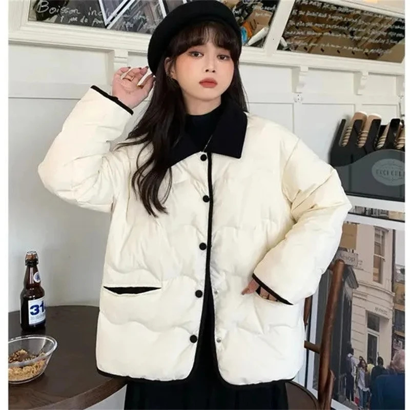 Parkas Women Autumn Fashion Loose Casual Winter Puffer Padded Coat Female Large Size Lightweight Short Down Cotton Jack 251013