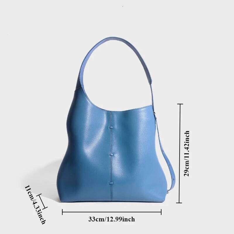 Large Capacity Women's New Shoulder Design Unique Adjustable Strap Fashion Handbag Splicing Bucket Designer Bag