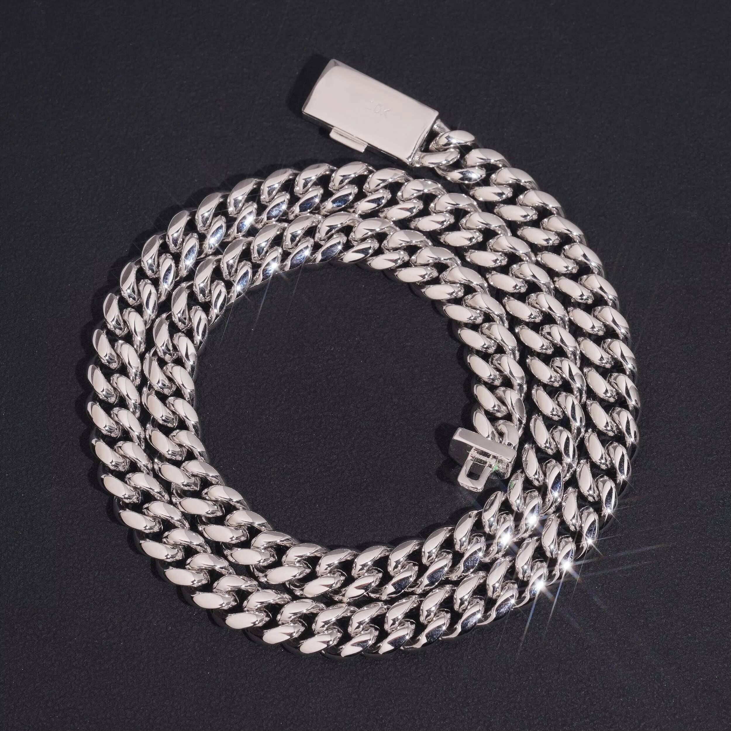 Iced Out Hip Hop Men Necklace Lab Diamond Cuban Link Chain 15MM Width 925 Sterling Silver