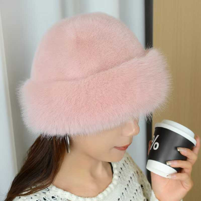 2025 New Label Hat for Women Thickened and Warm for Autumn and Winter Ear Protection Imitation Mink Fur Plush H251020