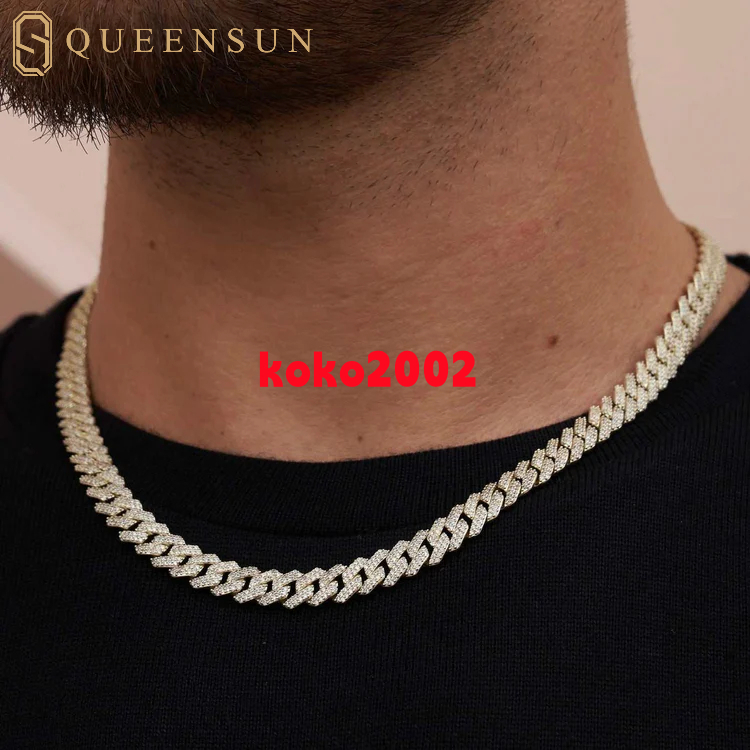 VVS Silver 925 Gold Rose Gold Plated Moissanite Chilled Silica Classic IGI Certified 85mm Diamond Claw Set Hiphop Necklace