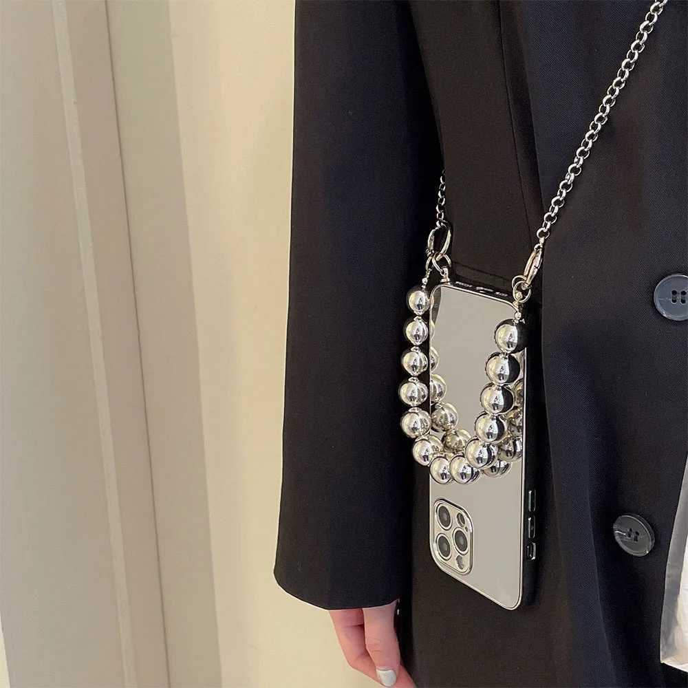 Luxury Makeup Mirror Phone Case For iPhone 13 12 11 14 Pro Max XS X XR 7 8 plus SE Crossbody Necklace Cord Lanyards Rope Cover J251114