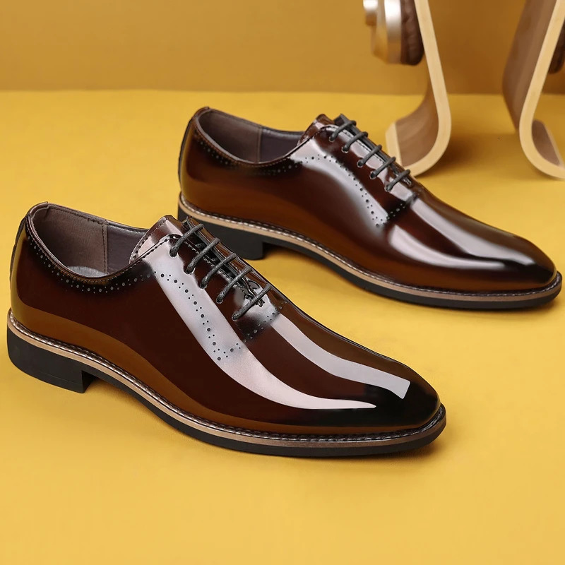 Men Oxford Shoes High Quality Patent Leather Men Shoes Comfortable Dress Wedding Party Shoes Classic Business Formal Shoe 251021