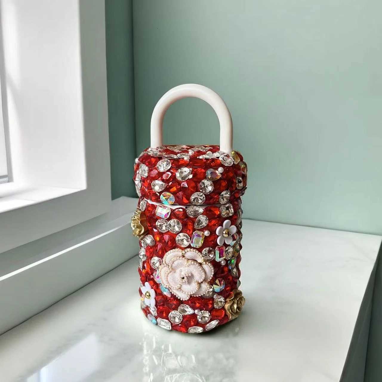 Fl Diamond lia Insated Cup 316 Stainless Steel Luxury Straight Handheld Portable Water Cup Large Capacity Vacuum Cup Y251021