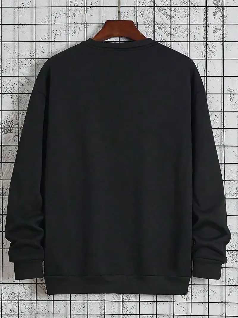 The new mens roundneck sweatshirt for Spring and Autumn 2025 features a casual fashionable and comfortable 3D pattern print W251021