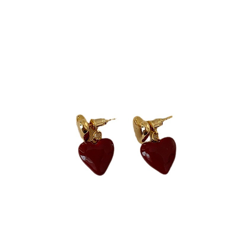 Designer earrings luxury earrings Heart shaped bow earrings, artistic retro, sweet and simple daily earrings free shipping