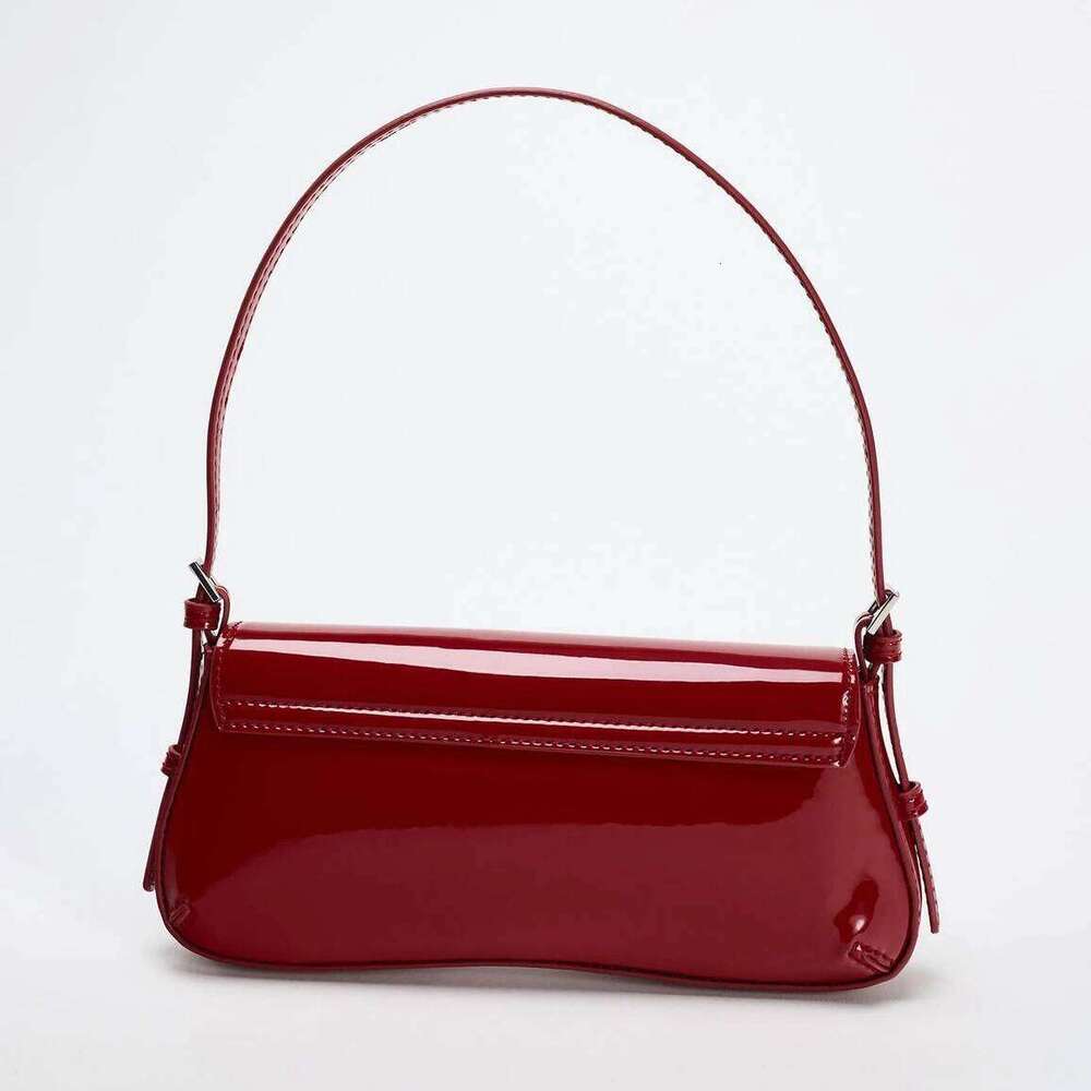 Bury Vintage Underarm New Niche Design Simple Flip Handbag Free Custom PU Glossy Fashionable Shoulder Bag Suotong1021