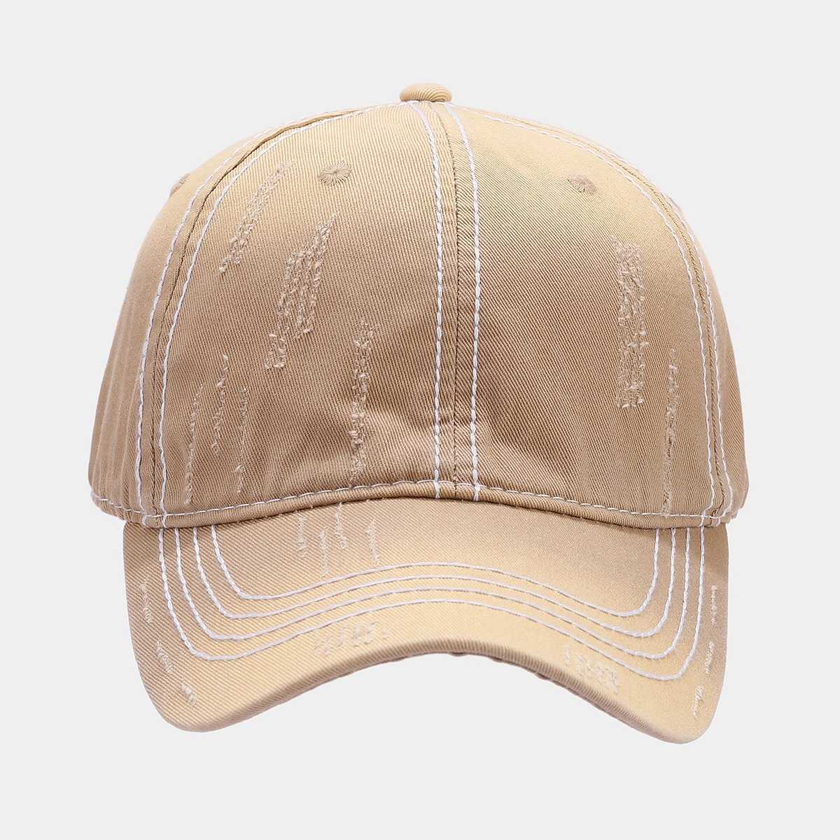 Spring Summer Outdoor Washed Frayed Soft Top Mens Baseball Cap Fashion Gradient Versatile Duckbill Cap for Women H251020