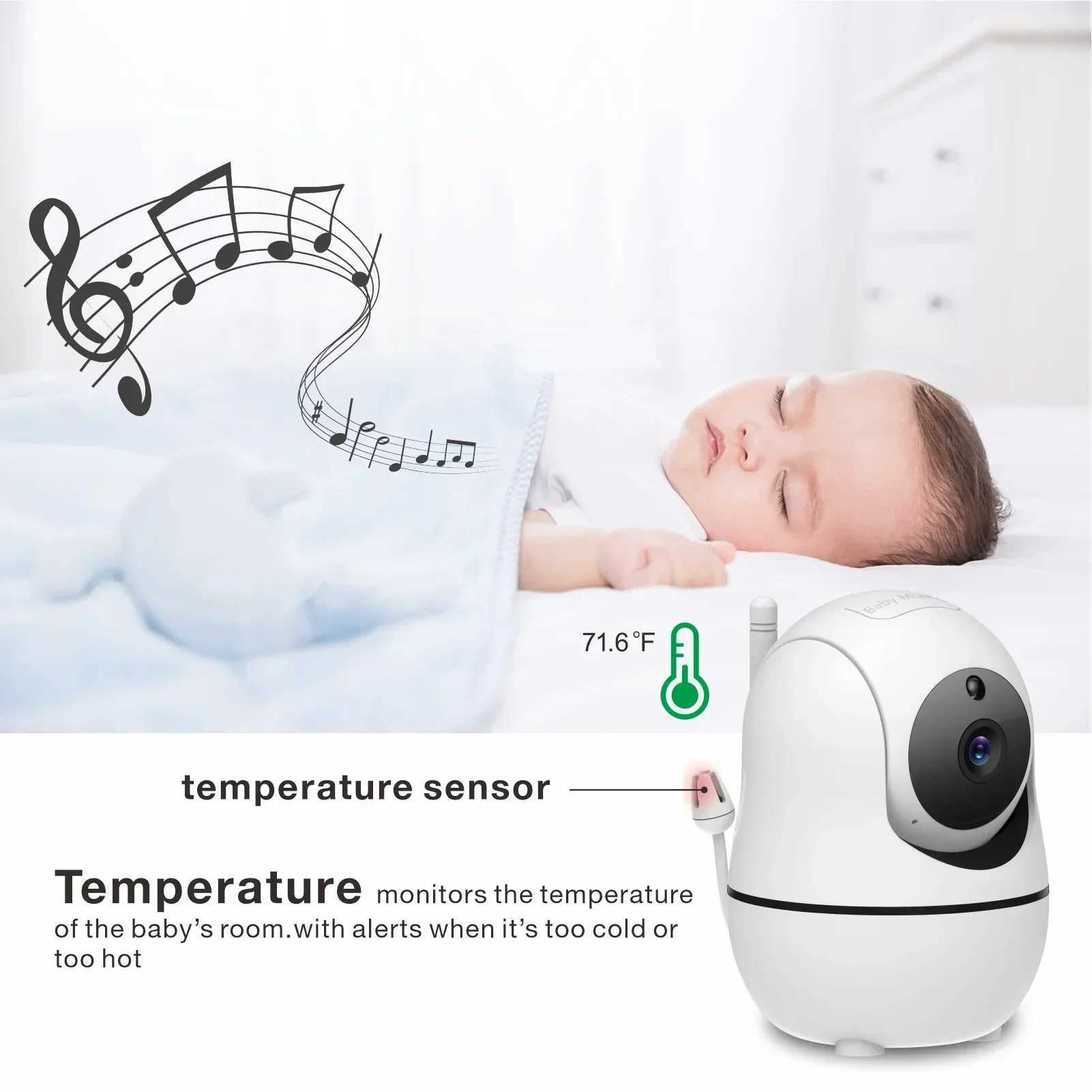 SM50 Baby Monitor 5 inch HD Rotating Baby Monitor Wireless Shaking Head Camera Night Vision Intercom Lullaby Baby Safety J251121