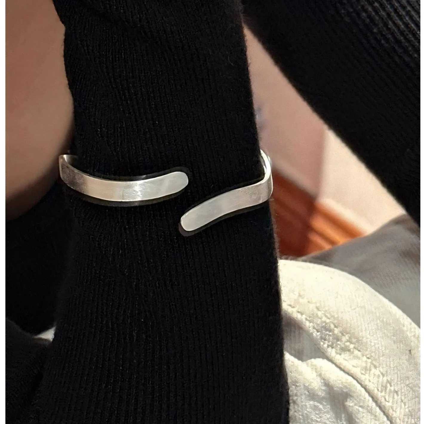 925 Sterling Silver Bracelets for Women Men String Accessory Interware Vintage Simple Wave Bumping Pendant Party Jewelry Gift J251021