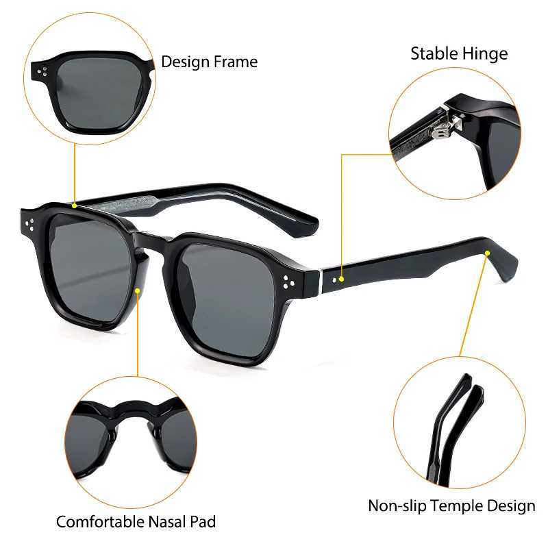 CATERSIDE Classic Square Sunglasses Men Core Insert Temple Luxury Brand Sun Glasses Women Travel Beach Party Festival Gifts J251114