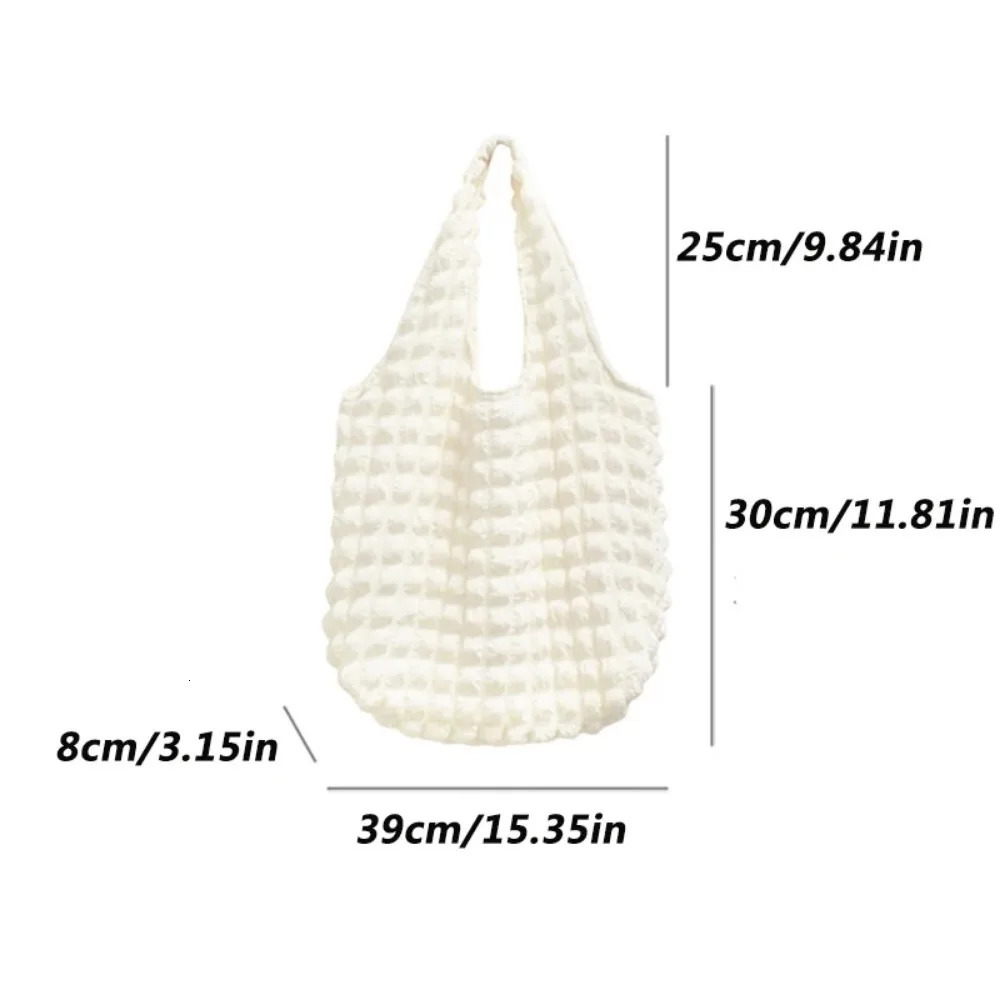 Summer Pleated Bubble Cloud Women Shoulder Bag Vintage Candy Color Large Capacity Shopping Tote Bag 251021