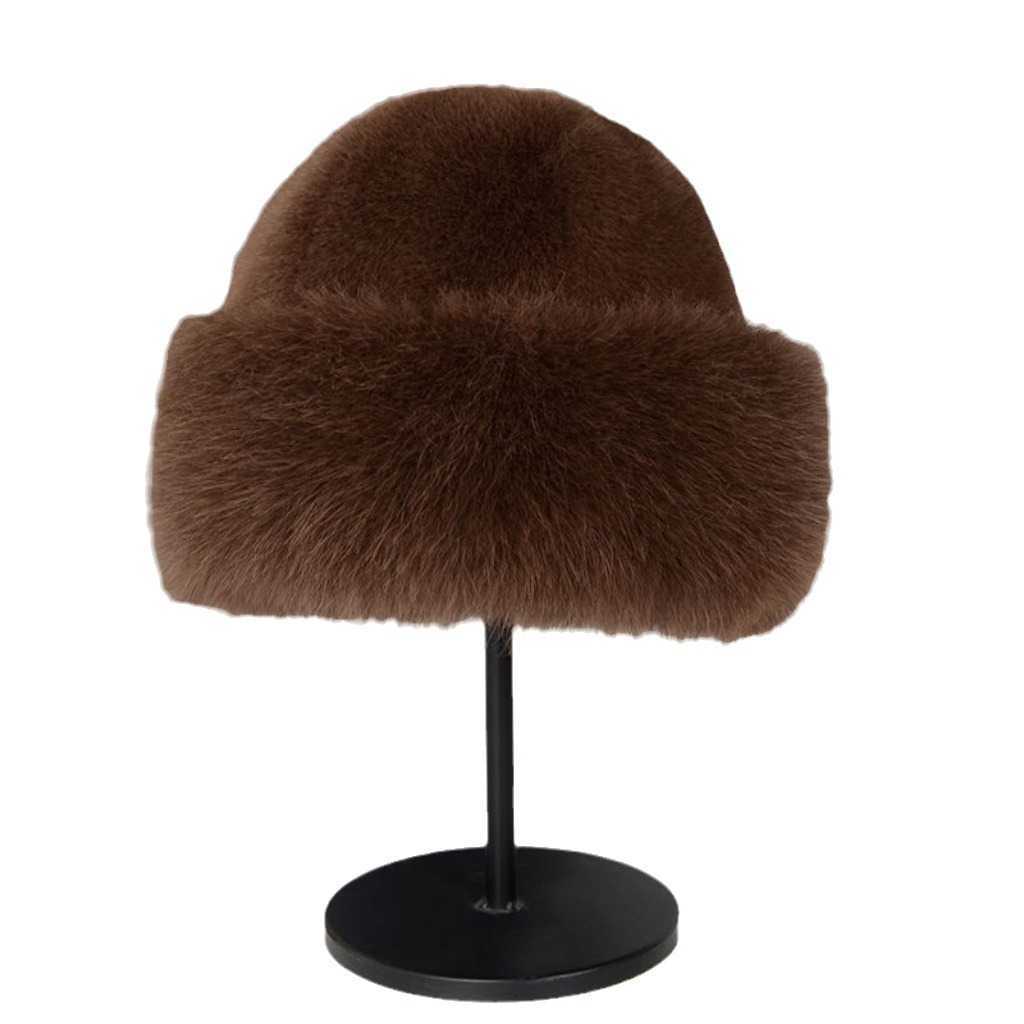 Womens Winter New Plush Hat Outdoor Thickened Warm Plush Hat Slimming Hat H251020