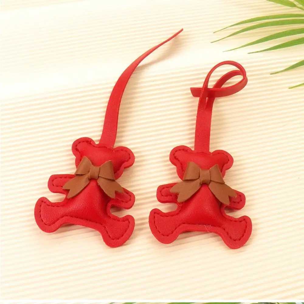 Lovely Car Key Holder Bow Bear Keychain Fashion Creative PU Leather Keyring Colorful Bag Ornament Cartoon Bag Pendant Unisex W251021