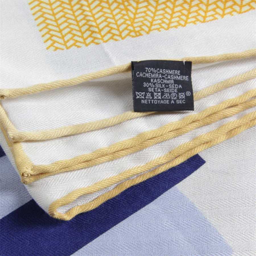 POBING Silk Cashmere Scarf Women Hand Rolled Horse Print Square Scarves Wraps Bandana Big Hijabs Female Foulard 135CM W251021