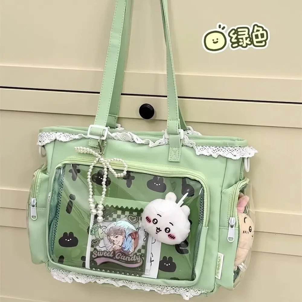 Ballet Girls Large Capacity Kawaii Itabag Japanese Transparent JK Shoulder Crossbody Bags Gift For Friends Teenage School Bags 251021
