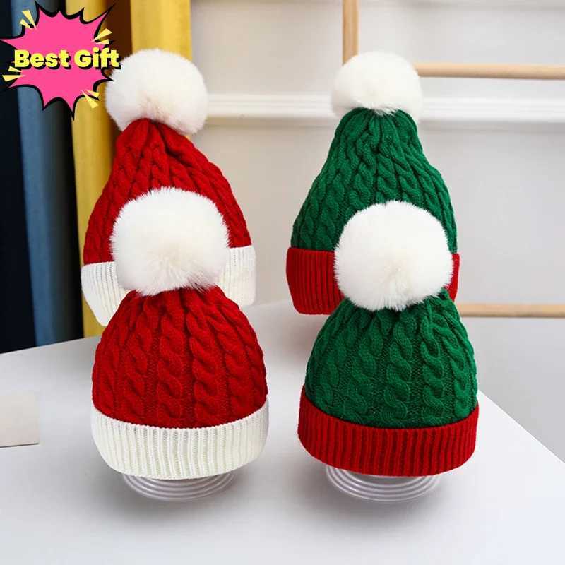 Christmas Xmas Santa New Year Hat Outdoor Winter Warm Crochet Knit Beanies Skullcap Pompom Cap Bonnet Party Gifts For Adult Kids J251021