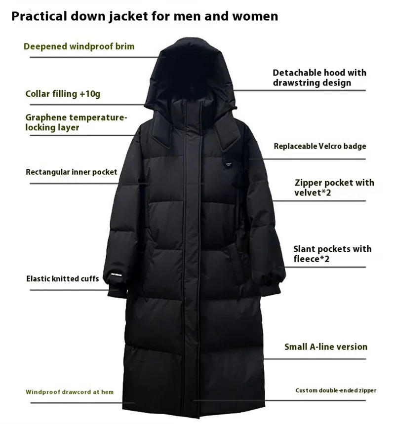 ZAROY 2026 Winter Women Long Parkas Loose Hooded Jackets Warm Thick Windproof Waterproof Padded Coat Casual Ski Outerwear 251013