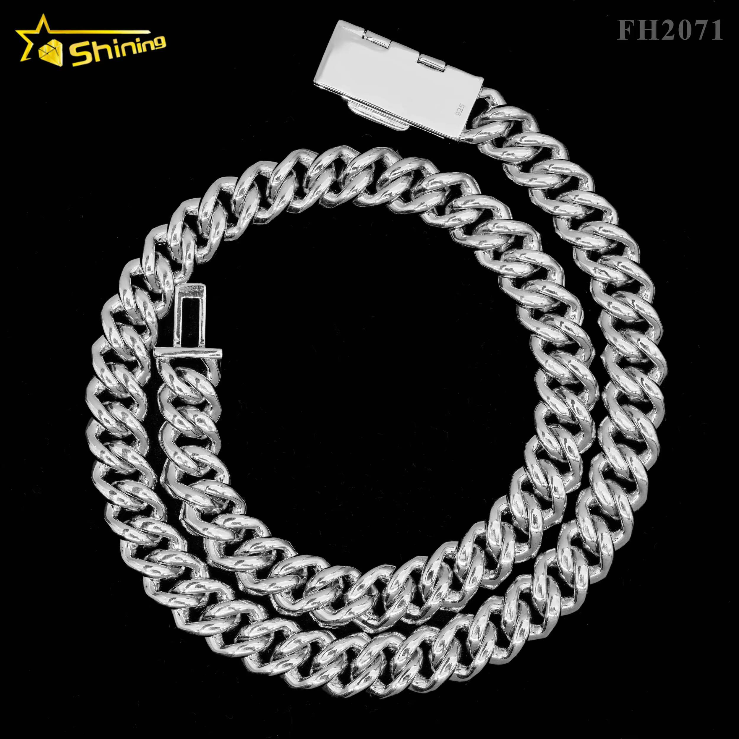 Factory Directly Sales Good Price Hip Hop Jewelry Cuban Link 13mm Iced Out Cuban Link Chain Bracelet Vvs Moissanite