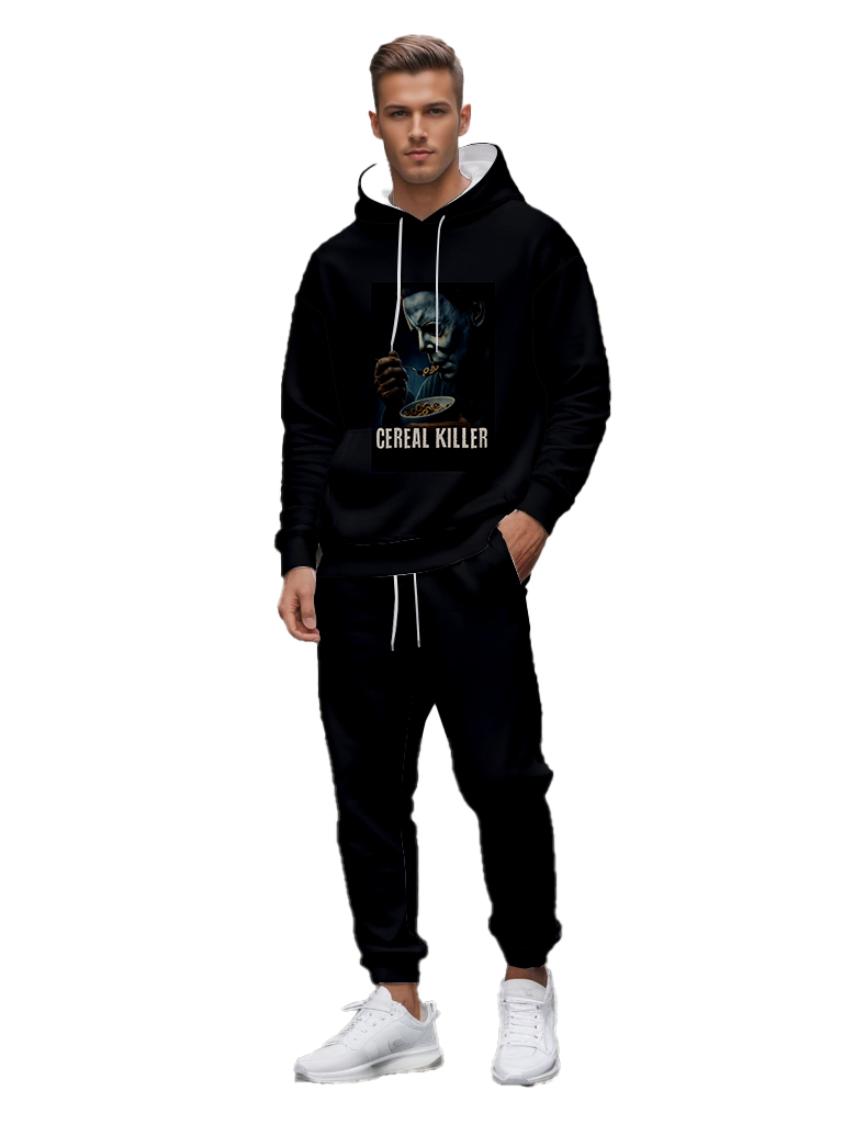 Men's Ankle-Length Knitted Hoodie Casual Outdoor Polyester T-Shirt Long Sleeve Adjustable Drawstring Hood Autumn Wear Gradient Print - LMWY00192