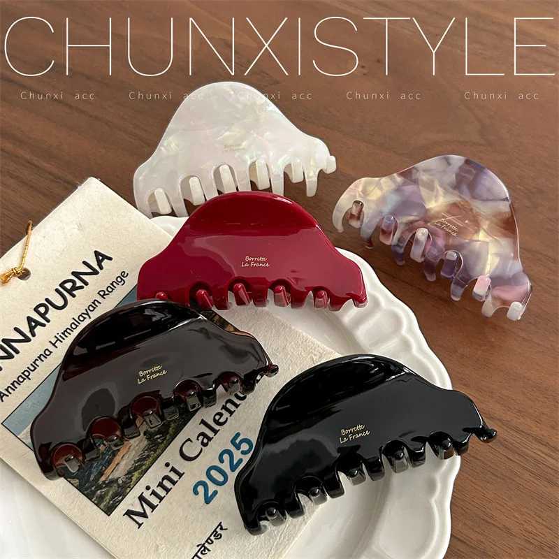 1Pc Vintage Hair Clip for Women Headwear Shark Clip Acetic Acid Hair Claws Updo Hairpin Suitable for Daily Wear Hair AccessoryW254021