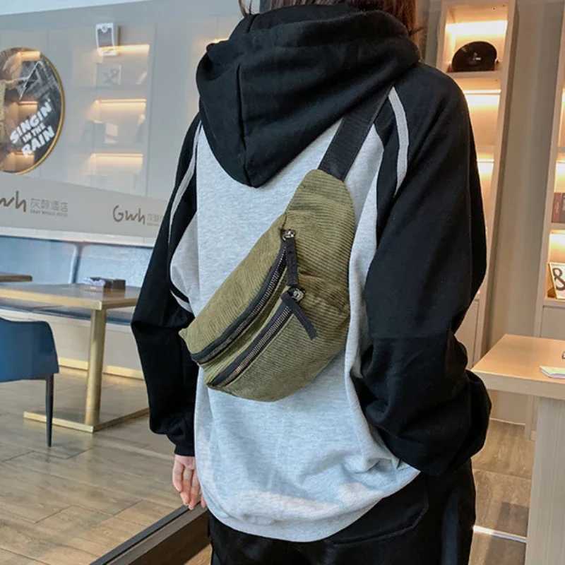 Corduroy Chest Bags for Women Fanny Pack Crossbody Bags Sport Half Moon Waist Belt Bag Fashion Phone Waist Pack for Women Z251021