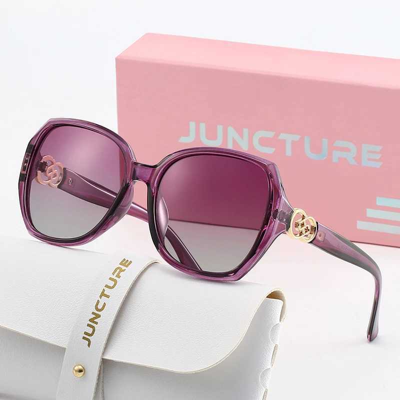 JUNCTURE Polarized Women Sunglasses Fashion Cat Eye Sun Glasses Big Frame Purple Gradient Lady Glasses Sunglasses for Women J251114