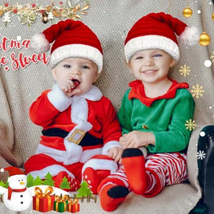 Christmas Knitted Hat for Baby Beanie Knit Santa Hat with Pom for Boys Girls Infant Toddler Cozy Warm Winter Accessory for J251021