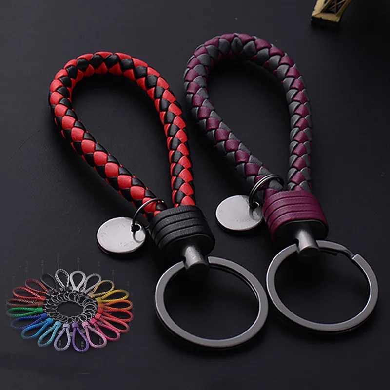 New Creative Tungsten Steel Braided Rope Keychain Leather Key Chain Handmade Doll Pendant Party Gift Small Jewelry W251021