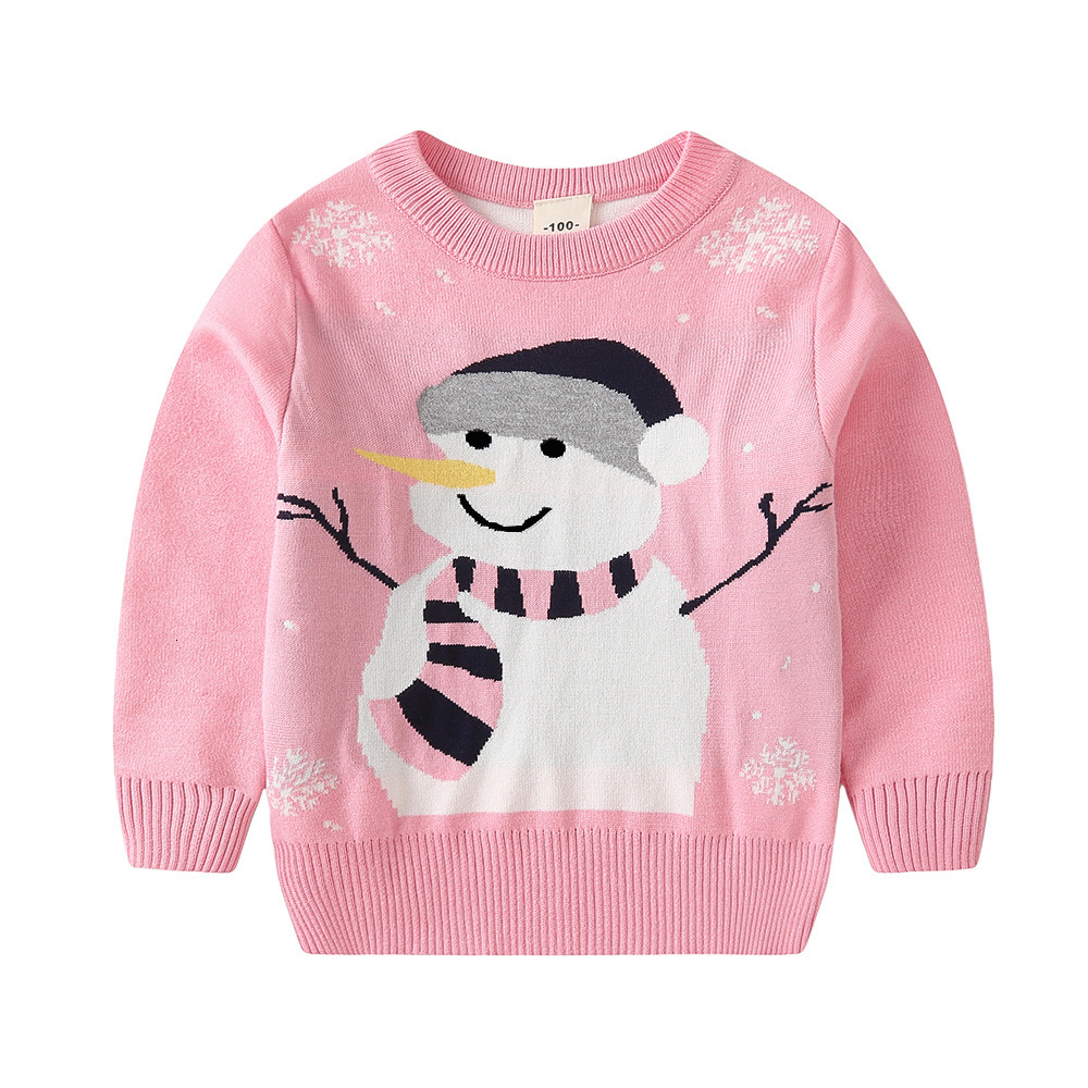 New hot selling designer children's clothing Christmas children's sweater double-layer jacquard snowman cartoon pullover sweater long sleeve