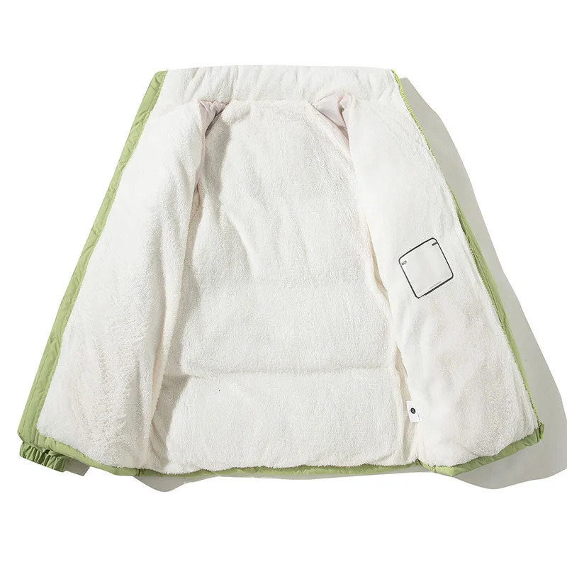 Standcollar for Men 2025 Velvet Warm Cotton Jacket for Men Fashion Korean Style Bread Jacket 251021